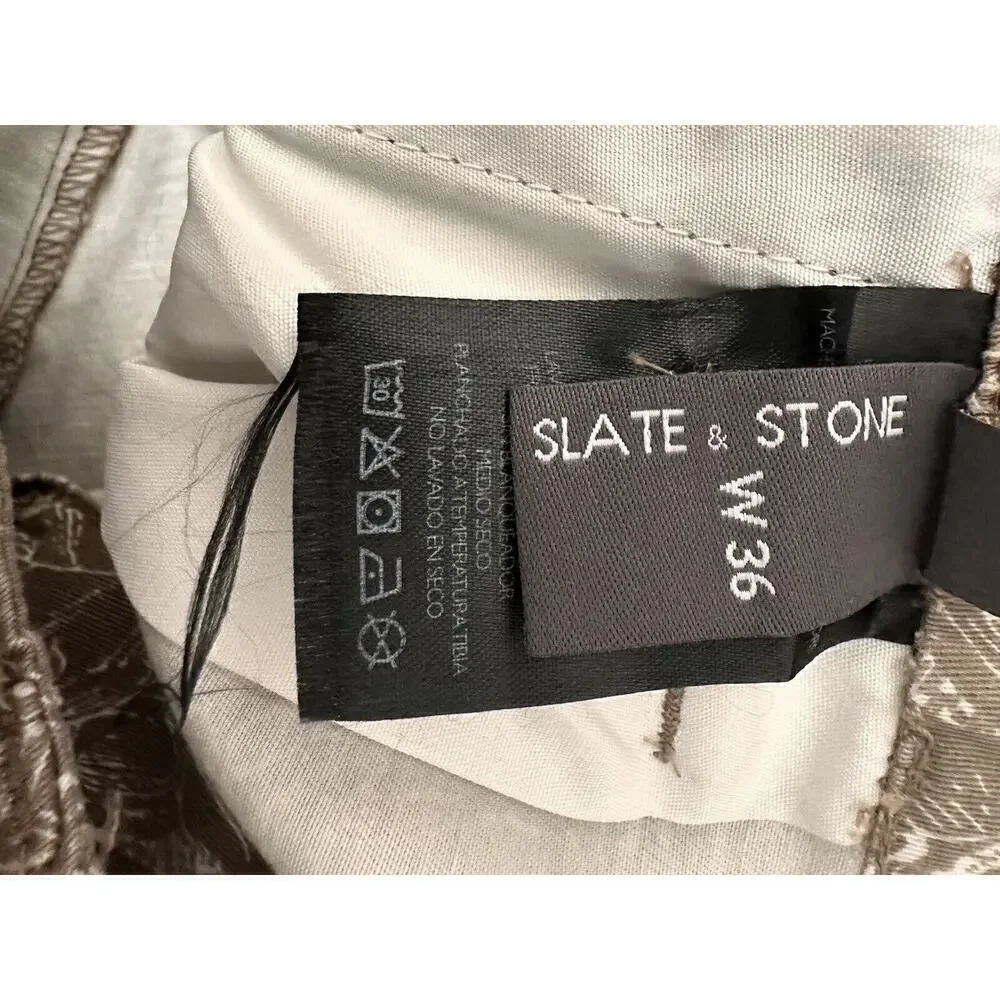 SLATE & STONE Men's Khaki Palm Print 7